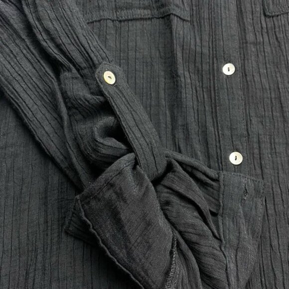 NANETTE LEPORE Button Front Midi Dress Sz 8 Black - Picture 8 of 10